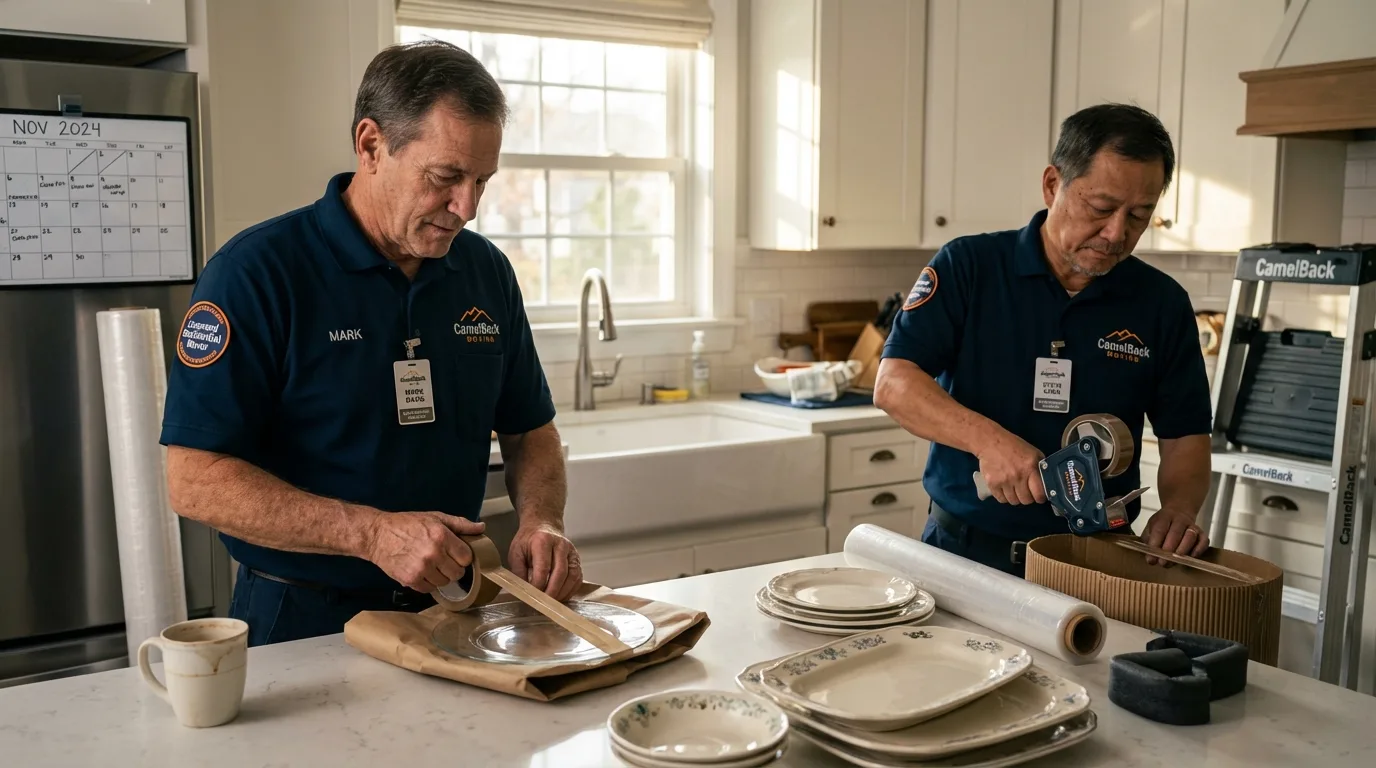 Professional crew packing kitchen dishware in Martinsville, VA